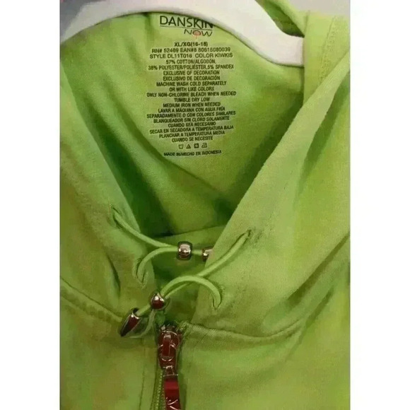 Danskin Now Kiwi Lime 2-Piece Sweat/Jogging Suit Top XL - Pants L Petite - Picture 4 of 13